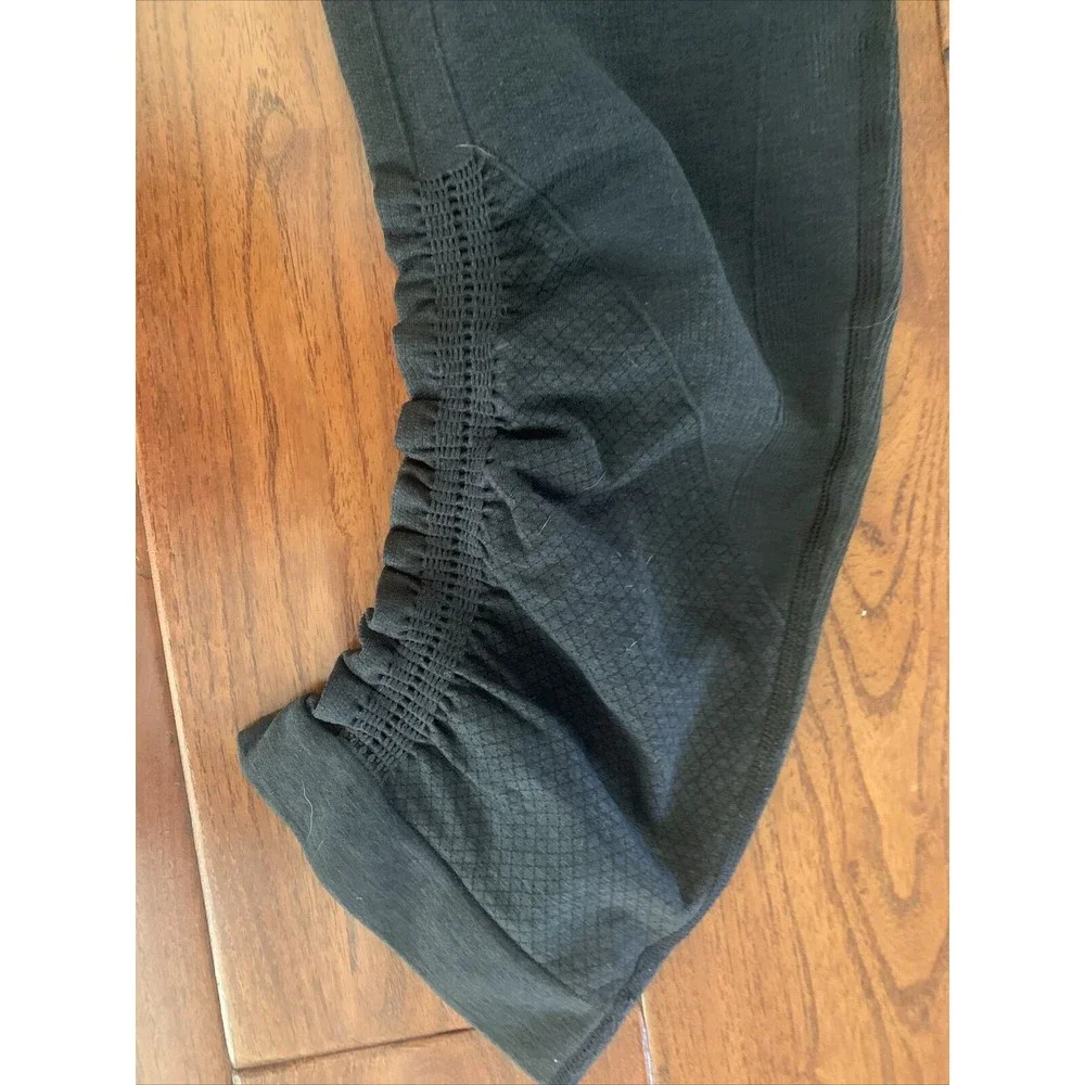 Lululemon Yoga Leggings | Size 4 In the Flow Charcoal Grey Crop Rouched Seamless
